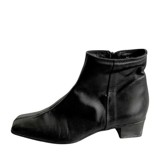 SESTO MEUCCI Italy Leather Insulated Square Toe Winter Ankle Boot Black - Picture 1 of 10